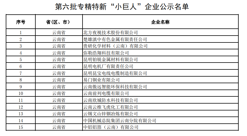 省第六批專精特新“小巨人”企業(yè)公示(圖1)